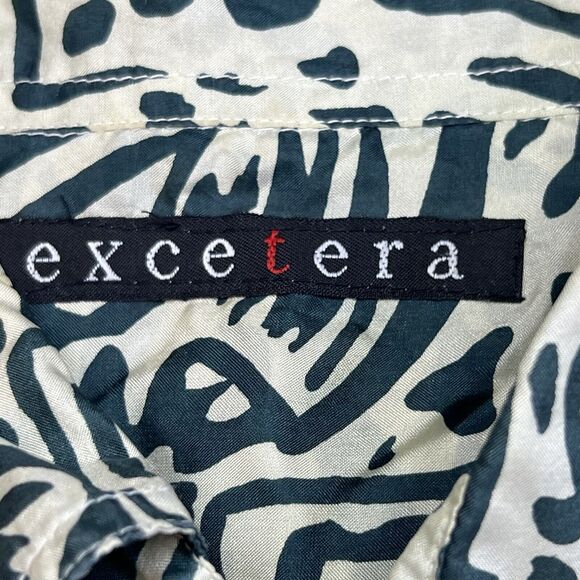 Vintage EXCETERA 90's 100% SILK MENS BUTTON DOWN Short Sleeve SIZE Small - Picture 3 of 8